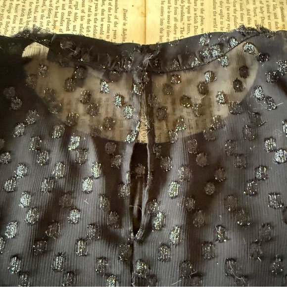 Madewell Couture Black Sheer Goth Short Sleeve Blouse, Size M - Picture 5 of 9